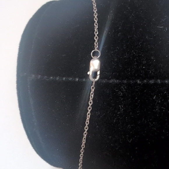 Sterling Silver Circle Sparkle Necklace - Picture 3 of 4